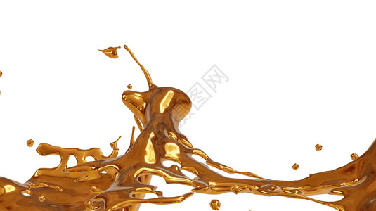 颜色含有波浪奢侈3D插图的金色液体光滑背景摘要丝绸泰国图片