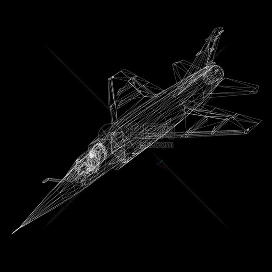 航空3D型飞机模在BLACK背景上分离活力速度图片