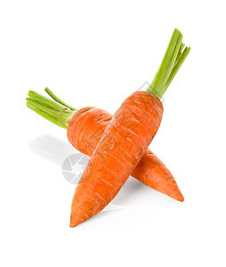 营养收成剪下白色背景孤立的胡萝卜图片