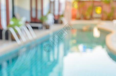 躺椅健康户外游泳池背景的抽象模糊图缩略夏天图片