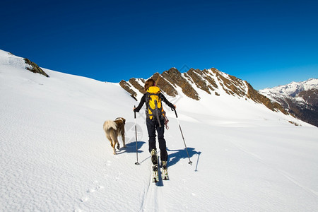 冬季登山者图片