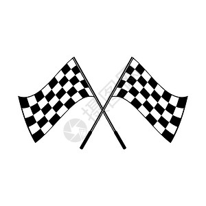 越野摩托车第一的交叉黑白方格旗标志概念的赛车运动孤立在白色交叉挥动黑白方格旗标志概念的赛车运动孤立在白色汽车图片