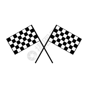优胜者交叉的黑白方格旗标志概念的赛车运动隔离在白色bg交叉的黑白方格旗标志概念的赛车运动隔离在白色胜利徽图片