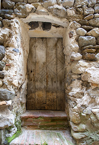 地标墙西班牙古老的木门头图片