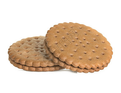 可口饮食在白色背景上孤立的巧克力饼干Name圆形的图片