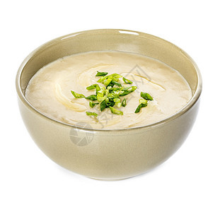 美食绿色菜泥维希苏西传统的法语汤图片