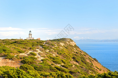 科西嘉岛老的Bonifacio附近Corsica岛海岸气象站法语图片