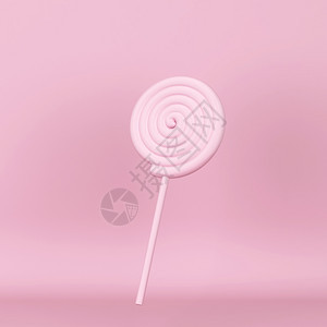 对待一种吸盘粉红背景3D插图上的棒糖图片