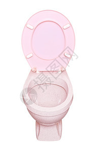剪下粉色的厕所碗白底隔离瓷图片