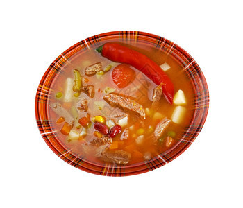 古拉什晚餐食物浓稠的墨西哥辣汤如椒肉酱图片