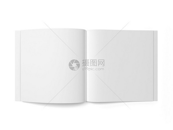 教科书文档使成为以白色背景孤立的公开杂志或小册子3d插图图片