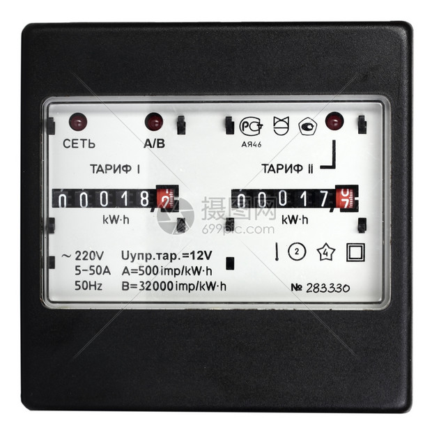 数字的屋黑色机械两价电压表孤立在白色背景摄影室拍的图片上图片