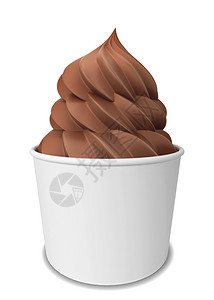 味道白色背景上孤立的冷冻酸奶3d插图巧克力甜点图片