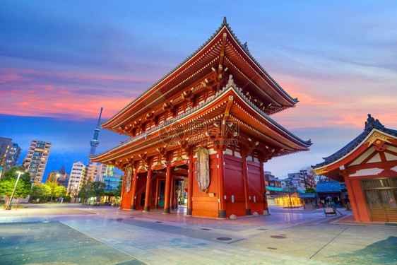 亚洲日落浅草寺本东京usa地区见山寺夜日本东京图片