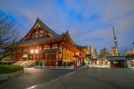 宝塔日出本东京浅usa地区见山寺夜日本东京美丽的图片