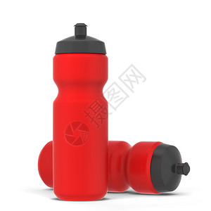 健康用于水和其他饮料的塑运动瓶3d插图白底隔离于干净的色图片
