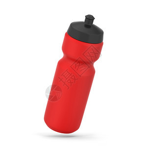 干净的活力促销体育用水瓶模拟3D插图白背景上孤立图片