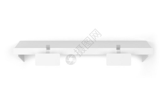 市场货架模型3d插图中白色背景所孤立的空白瓦布勒标签透明纸一种图片