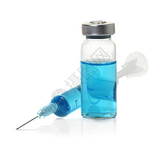 卫生保健关心白底隔离的注射器药丸小瓶和针筒药物图片