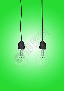 生态带灯泡的Pendant灯在彩色背景3D投影插图上隔绝吊坠目的图片