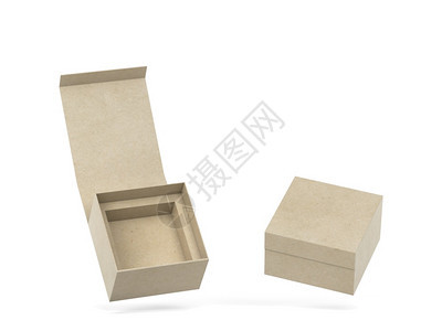空的嘲笑白色背景上孤立的磁盒3d放大图示空白包装模型正方形图片
