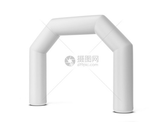 拱道站立便携的充气促销拱门模拟3D插图孤立在白色背景上图片