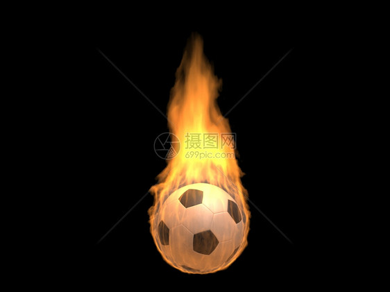 粉丝俱乐部在黑暗背景运动物体概念系列中被隔离的3D热火焚烧足球黑暗的燃图片