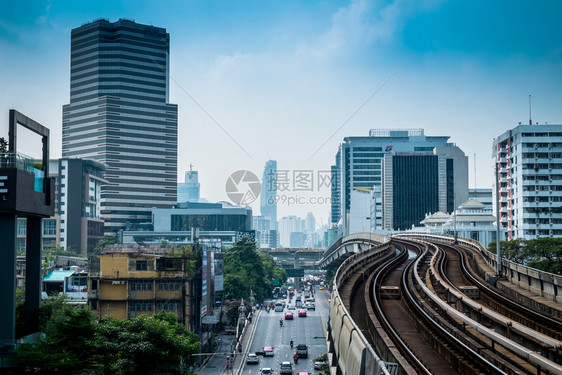 二月BANGKOK2月6BTS空中火车轨道泰国曼谷大都市景观2018年月6日街道车站图片