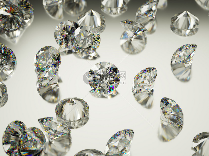 价值圆形的地表上许多大钻石或宝反映奢华和财富闪亮的图片