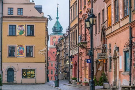 文化老镇波兰华沙城2019年4月日波兰Warsaw镇图片