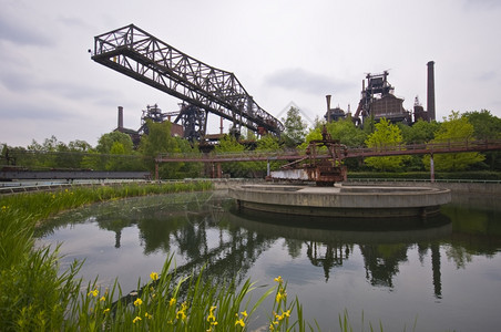 细节风景名胜鲁赫尔地区著名的LandschaftparkDuisburg北部的详情爆破图片