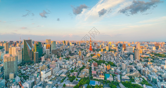 亚洲人著名的建筑学东京天际与塔的天际线图片