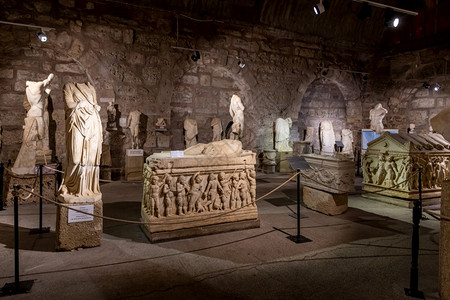 罗马的古物旅游土耳其安塔利亚201年7月8日土耳其安塔利亚副考古博物馆雕塑和迹图片