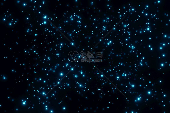 圣诞节魅力黑色背景3D涂黑时闪亮的蓝色粒子火花图片