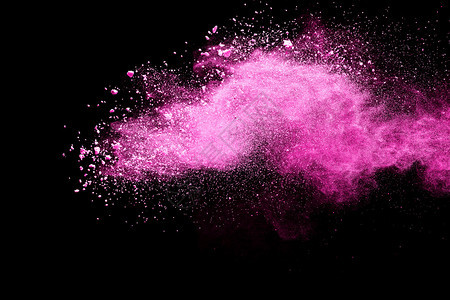 画粉色的黑底漆Holi粉爆炸庆典图片