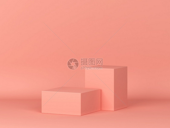 2个讲台站立最小场景3d插图趋势最小的形式图片