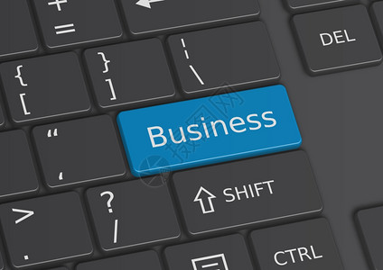 Business这个词是从键盘上的蓝写多媒体信息按钮图片