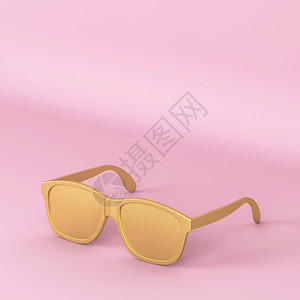 阳光海滩现代时尚太阳镜3D粉红背景插图眼力图片