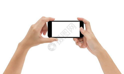 数字的女士白色手持机在白色背景模拟智能电话上被隔绝黑色图片