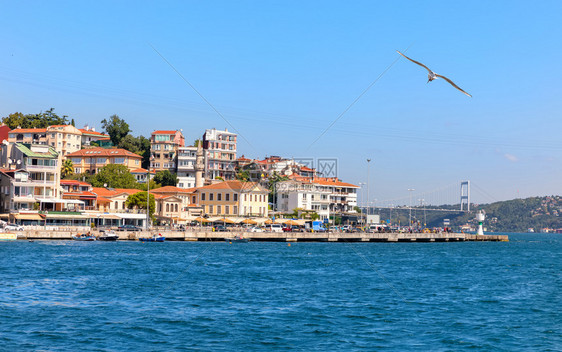 港口伊斯坦布尔博普鲁海峡和法提赫苏丹穆罕默德大桥上的房屋伊斯坦布尔博普鲁海峡和法提赫苏丹穆罕默德大桥上的房屋城市天空图片