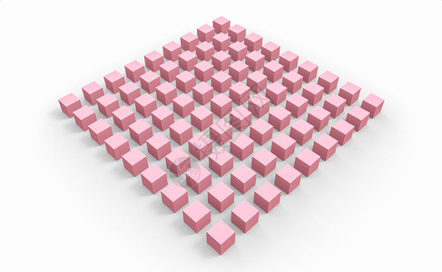 柔软的艺术3d将粉红幼崽盒以方格组形状设计成白地板背景的方格组合形状粉彩图片