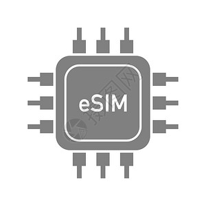 手机ESIM嵌入的SIM卡现代技术矢量说明联系卡片图片