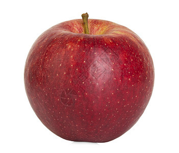 白色背景上孤立的红色苹果自然水剪裁图片