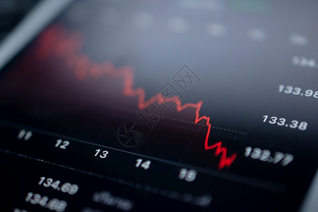 外汇象征在屏幕移动电话软焦点上进行图表交易以换商业投资货币图片