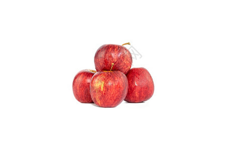 白色背景上孤立的红苹果组群圆形的水甜点图片