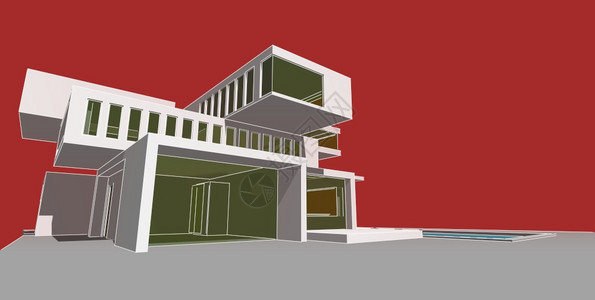 建筑3d插图D建筑透视线现代城市建筑抽象背景设计建筑背景3D插图建筑透视线财产草图建筑学图片