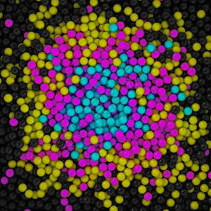 形象的抽CMYK由球制成的调色板3D计算机图形对角线图片