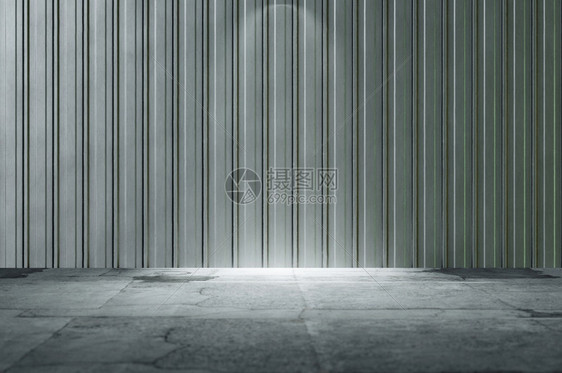 有条纹的工业内装有电镀板墙和混凝土地的抽象工业内地SimingIndustrialInterry有质感的现代图片