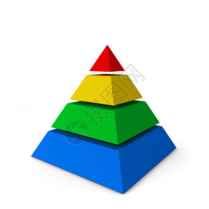切片金字塔图3d插以白色背景隔离信息进步沟通图片