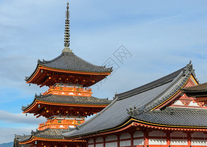 日本人历史的亚洲日本京都清宗津寺的红塔图片